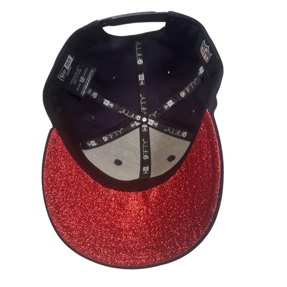 NFL Women's Houston Texans Logo Bling Sparkle Red Glitter Snapback Hat New Era - Picture 8 of 11